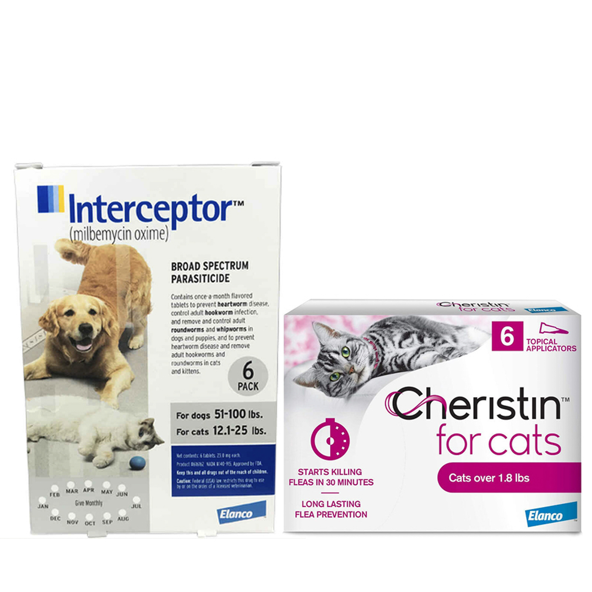 Bundle: Cheristin + Interceptor - Flea & Heartworm Prevention Bundle for Cats-product-tile