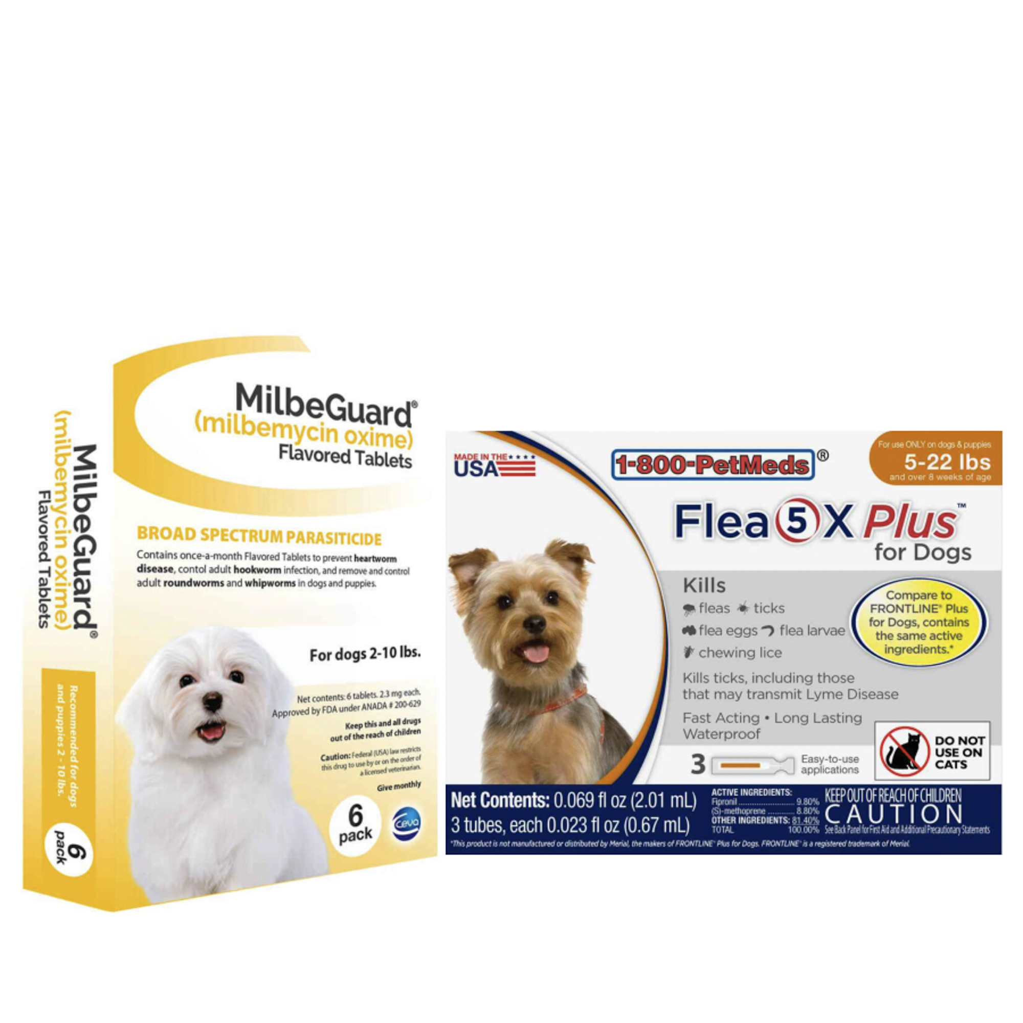 Bundle: Flea5X Plus + MilbeGuard - Flea, Tick, & Heartworm Prevention Bundle for Dogs-product-tile